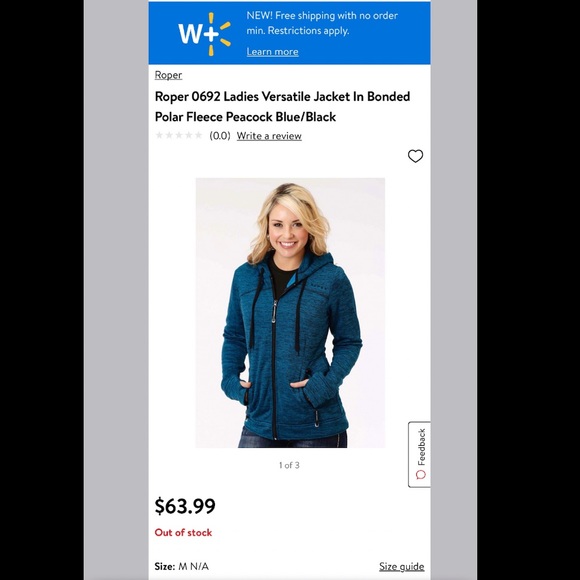 “ROPER” Peacock Blue & Black Hoodie NWT - Picture 9 of 9